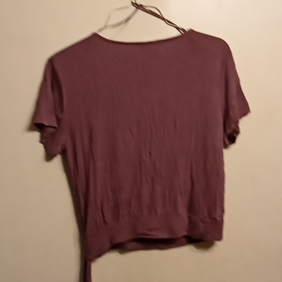 Pink Rose Purple Crop Top With Side Tie Size Medium - Picture 5 of 5